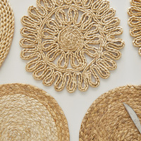 Sets de table ronds tissés en écorce de maïs naturelle, écologiques et isolants thermiquement, pour la table, les bols et les casseroles