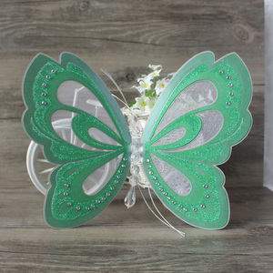 Invitaciones de Boda al por Mayor con Forma de <span class=keywords><strong>Mariposa</strong></span> Única, Brillantes y Verdes - Product Image 4