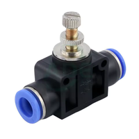 Régulateur de débit d'air pneumatique 4mm 6mm 8mm 10mm 12mm OD pour tuyau, connecteur de vanne de réglage du débit de gaz, contrôleur de vitesse d'air