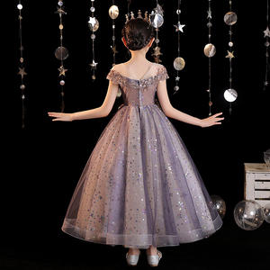 Robe de princesse pour filles, robe de soirée pour petite fille, robe de spectacle de piano, robe de soirée pour enfants, tulle bouffant haut de gamme, imprimé perlé - Product Image 4