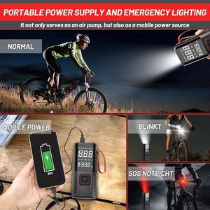 Compresor <span class=keywords><strong>de</strong></span> aire para inflar neumáticos portátil <span class=keywords><strong>con</strong></span> pantalla digital6000 mAh BatteryAuto Shut Off Sui table para automóviles, motocicletas, bicicletas - Product Image 5