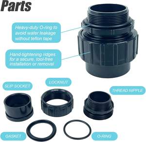 2,0 "АБС-коннектор с разъемом, соединительный переходник с гнездовой и мужской гладкой поверхностью, комплект из 2 для бассейна, спа-насос - Product Image 5