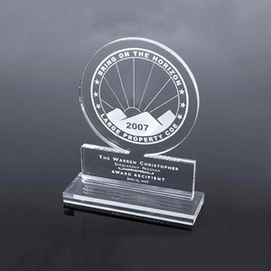 Clear Acrylic Award with <strong>Base</strong>, Lucite Trophy Block Stand, <strong>Perspex</strong> logo <strong>Display</strong> - Product Image 2
