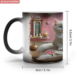 <b>Ceramic</b> <b>Mug</b> 11oz Frosted Black Heat Sensitive Custom Photo Gift Cup - Product Image 1