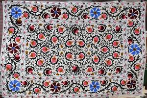 Jeté de lit, couvre-lit, tapisserie murale, nappe, broderie Suzani 100 % coton faite à la main, décoration bohème pour la maison, B2B Sup - Product Image 6