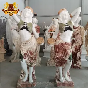 Outdoor Garden Decoration Mixed Natural Stone Goddess Marble Statue Antique Marble Lady Sculpture