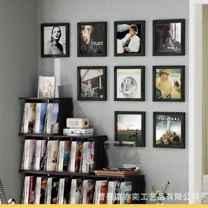 Wooden Wall Mounted Record <b>Storage</b> <b>Box</b> Rectangle Shelf Digital Printing Screw Embedded <b>Photo</b> Frame Display Rack - Product Image 4