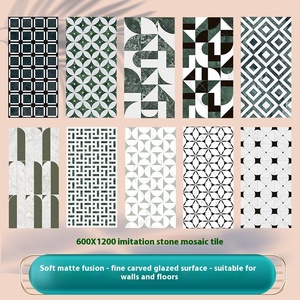 Azulejos de cerámica tallada francesa 600x1200, diseño moderno, función de ladrillo <span class=keywords><strong>refractario</strong></span> para Hotel, restaurante, mosaico de pared de fondo para <span class=keywords><strong>refractario</strong></span> - Product Image 2