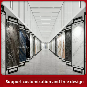 حامل عرض بلاط دوار خشبي قائم على الأرض، لعرض عينات ورق الحائط والقماش وطين الدياتوم، متعدد الوظائف، دوران عمودي 360 درجة - Product Image 3