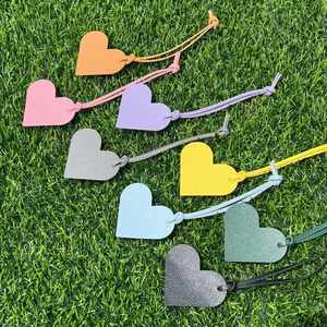 Quick Ship Pu Leather Heart Shape Pendant 8 Colors <b>Charm</b> Ladies Girls Diy <b>Bag</b> Accessory - Product Image 1