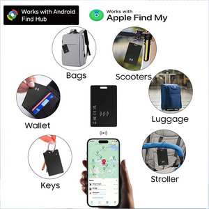 Traceur de bagages et de portefeuilles sans fil rechargeable MFI pour <span class=keywords><strong>AirTag</strong></span>, compatible Google Android Card Find My Hub Device, type Air Tag - Product Image 5