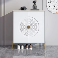 Meuble à chaussures en bois de luxe léger avec portes à ouverture par pression, 4 étagères réglables, multifonctionnel pour balcon, gain de place, mobilier de maison