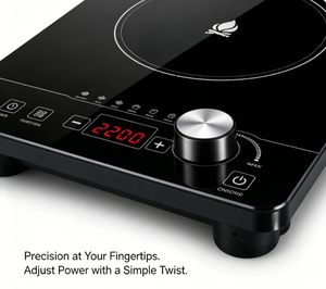 Table de cuisson à induction 2200W à double commande tactile et bouton, verre cristal de qualité A, 7 modes de cuisson, pour comptoir de cuisine domestique - Product Image 4