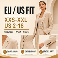 Ensemble de costume blazer professionnel pour femmes OEM |   Vêtements de bureau de style urbain, tailles US 2-16, conformes aux normes OEKO-TEX et BSCI