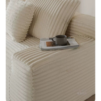 Ensemble de canapés modulaires réglables en mousse, avec éponge intégrée en microfibre de velours côtelé, compressé sous vide, en tissu carré