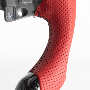 Volante Deportivo <span class=keywords><strong>de</strong></span> Fibra <span class=keywords><strong>de</strong></span> Carbono con Tira <span class=keywords><strong>de</strong></span> Cuero Perforado Rojo para Acura Rdx y Tlx, Superventas - Product Image 5
