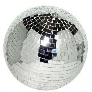Boule miroir 12 pouces 25cm or/argent/bleu boule en verre Disco avec moteur Dj Club boule magique de réflexion de Rotation décorative