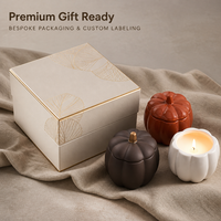 Bougies en cire de soja en céramique en forme de citrouille avec parfum de lavande pour la décoration d'Halloween et les fêtes