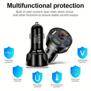 ที่ชาร์จในรถยนต์แบบ USB 4 พอร์ต QC3.0 ขายดีที่สุด อะแดปเตอร์ชาร์จ 4USB 7A ชาร์จเร็ว - Product Image 2