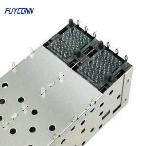 Connettore a fattore di forma piccolo a 80pin più connettore SFP Multi-porta 2x1 impilato con tubo leggero, connettore SFP + 2x2x2 Press-Fit - Product Image 3