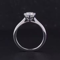 Starsgem Bague de fiançailles en or massif 10 carats 14 carats avec diamant Moissanite rond de taille 2ct