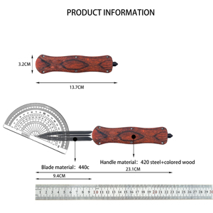 มีดพกพาสำหรับเอาตัวรอดกลางแจ้ง BM A016 เหล็ก D2 ด้ามไม้ DIY อุปกรณ์ EDC สำหรับตั้งแคมป์ เหมาะสำหรับการล่าสัตว์ในป่า - Product Image 6