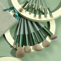 Juego de 13 Brochas de Maquillaje al por Mayor de Fábrica, Brochas Profesionales para Sombras de Ojos con Bolsa de Almacenamiento