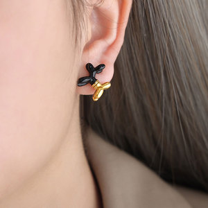 Luxury 14k 18k Gold Plated 316L Stainless Steel <b>Titanium</b> Fashion Jewelry <b>Stud</b> Dogs Earrings for Women - Product Image 6