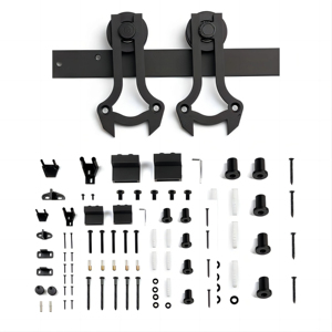 Kit de Herrajes para Puertas Corredizas de Granero WEKIS, de Acero y Latón Resistentes, con Tornillos, Insonorizados, de Baja Holgura, para Cocina Exterior - Product Image 3