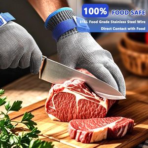 Gants de cuisine anti-coupure A9 en maille d'acier inoxydable, gants de sécurité en métal pour couper la viande, la mandoline et décortiquer les huîtres - Product Image 5