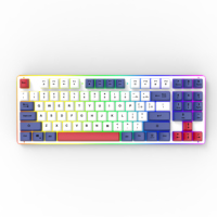 Clavier de jeu mécanique OKW 216 personnalisé, nouveau, filaire USB, rétroéclairage LED, taille standard, 89 touches colorées, ABS ultra fin