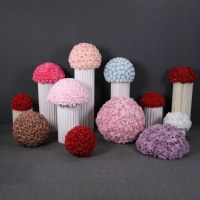 Boules de fleurs artisanales en soie (roses et hortensias) pour centres de table de mariage et décorations de piédestal – Style moderne, couleurs personnalisables
