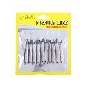 Cores duplas Body Fishing Lure Bait 10pcs Bag Com Shad Lifelike Para Baixo De Pesca No Mar