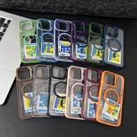 Coque de téléphone magnétique antichoc pour iPhone 15 14 13 12 11 16 17 Pro Max Plus 16E avec support et protection d'objectif en verre