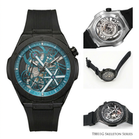 Nouvelle Arrivée Montres de Sport de Haute Qualité Style Navi en Acier Inoxydable Montre Mécanique Automatique Cadran à Aiguilles Étanche