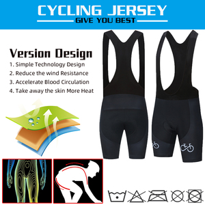 ドロップシッピングメンズ半袖サイクリングジャージーフルジップセットロードバイクビブジャージースーツサイクルショーツ、5Dパッド入り - Product Image 5