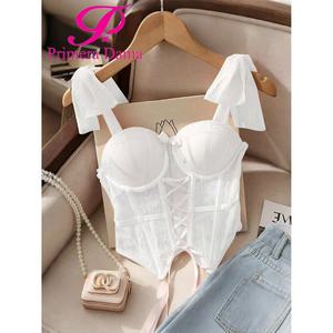 Corsetto in pizzo Sexy da donna Lingerie senza maniche reggiseno sensuale Top Open Back regolabile biancheria intima-commercio all'ingrosso fornitore di OEM per l'esportazione - Product Image 4