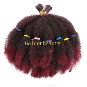 12 pollici ricci per Ombre trecce intreccio Afro crespo alla rinfusa trecce tinto marrone nero trecce all'uncinetto ad alta temperatura alla rinfusa - Product Image 3
