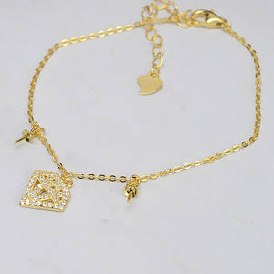 New DIY S925 <b>Silver</b> Diamond Shaped Bracelet and <b>Necklace</b> <b>Set</b> Simple Fashionable Accessory for Women 521 Jewelry - Product Image 4