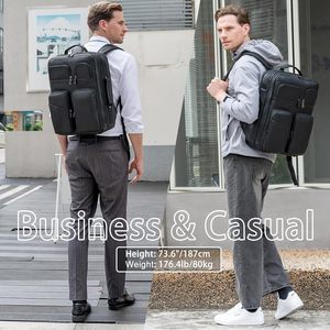 Full Grain <b>Leather</b> <b>Laptop</b> <b>Backpack</b> for Men Multi Pockets Casual Daypack Business Travel Rucksack - Product Image 6