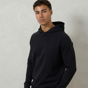 Sweat-shirt unisexe noir à col roulé, manches longues, couleur unie, décontracté, pour l'automne, 100 % coton, poids moyen, coupe classique, anti-UV - Product Image 3