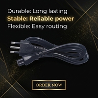 Cable de Alimentación Estándar Italiano de 3 Puntas a C5, Cable de Alimentación de Cobre Puro de 10 A y 250 V CA para Computadora Portátil, Adaptador de Corriente de 1,5 M
