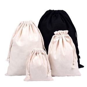New Custom logo Personalized Colorful Soft Fabric Calico Canvas Cotton Drawstring <b>Bag</b> with Double <b>String</b> - Product Image 6