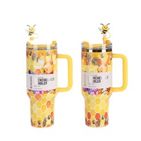 Mug de voiture Stan Custom Honey Bear - Style grande capacité, isolation sous vide robuste, en acier inoxydable 304, avec poignée, tasse cadeau