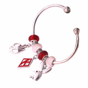 Brazalete con cuentas blancas y <span class=keywords><strong>rojas</strong></span> para hombre, brazalete con letra griega <span class=keywords><strong>de</strong></span> conejo, Kappa - Product Image 1