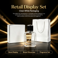 Flacon en verre carré 50ml 100ml en promotion, vaporisateur atomiseur plat, sérigraphie, emballage de luxe, parfum marque TS