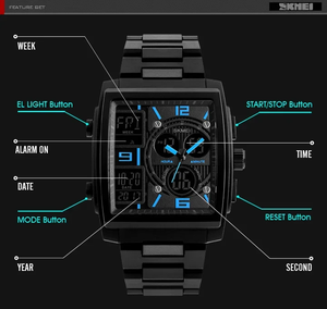 Montre numérique sportive de luxe <span class=keywords><strong>SKMEI</strong></span> <span class=keywords><strong>1274</strong></span> pour hommes, étanche, affichage LED, montre à quartz électronique pour hommes, montre-bracelet, Relogio Masculino - Product Image 3