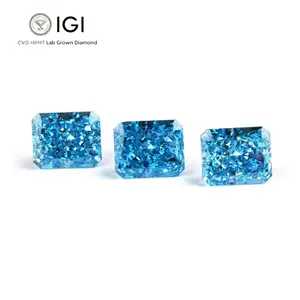 CVD Usine En Gros Bleu Couleur Diamants VS1 Certificat IGI EXVG Coupe Cadeau Réglage Pierre Précieuse Anneau Laboratoire Diamant Bijoux