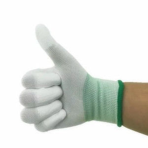 ถุงมือถักเคลือบ PU ที่ฝ่ามือ ยาวถึงข้อมือ สำหรับงานก่อสร้าง ระบายอากาศได้ดี ทนทานต่อการสึกหรอ - Product Image 1