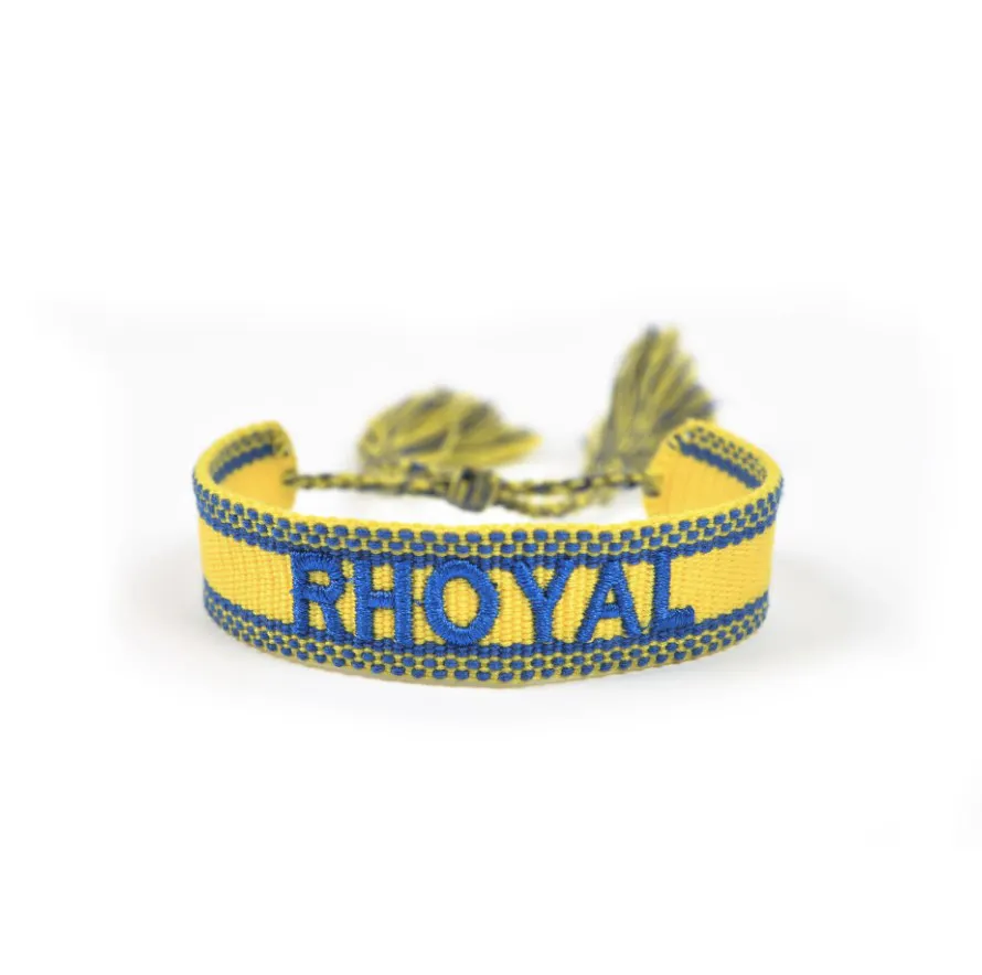 Gelang anyam SGRho Rhoyal gelang anyaman kustom gelang anyaman kain bordir buatan tangan untuk hadiah wanita anak perempuan